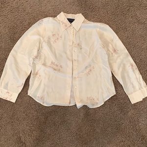 Ann Taylor button up 100% silk blouse
